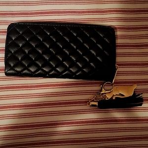 A black leather wallet
